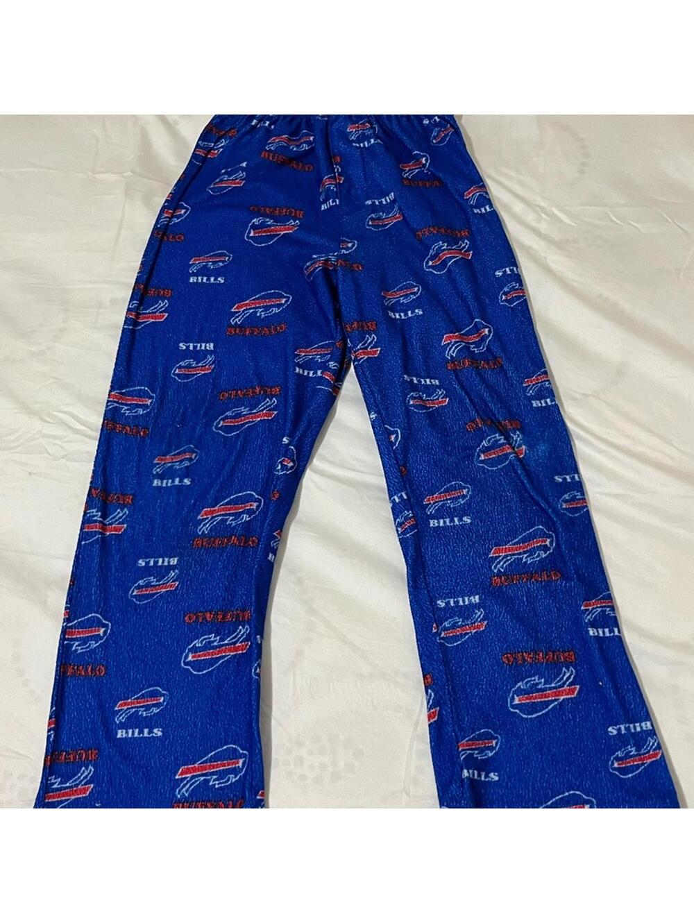 NFL Buffalo Bills Kids Pajama Bottoms - Blue with Red Accents Boys Size 7